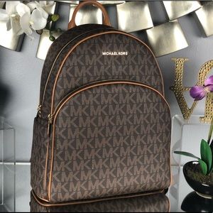 NWT...Michael Kors Large Abbey Backpack Brown Bag